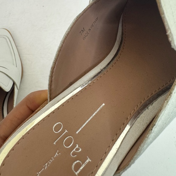 Linea Paolo Galia Pebbled Leather Mules White - Picture 10 of 10